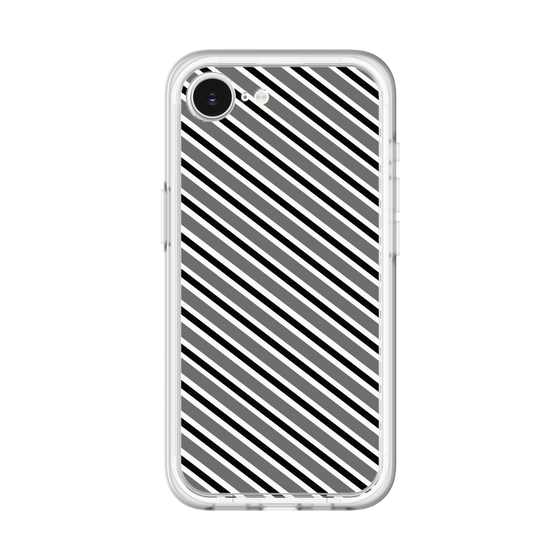 スリムプロテクションプレミアムケース［ Small Stripe - Gray × Black ］