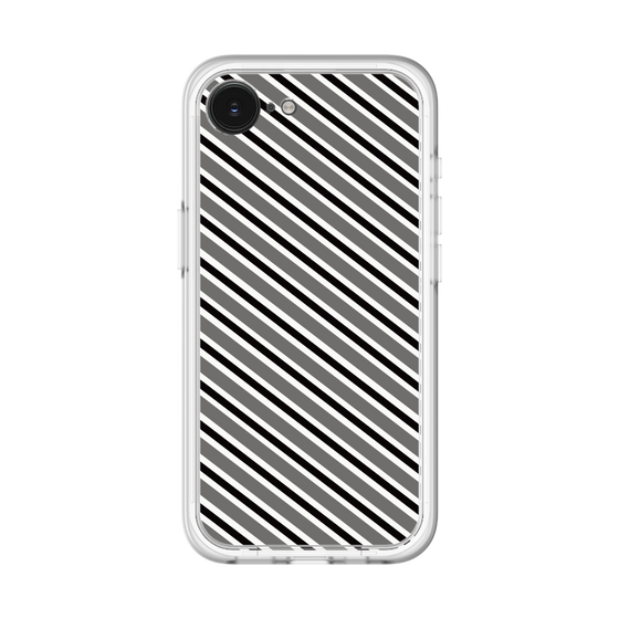 スリムプロテクションプレミアムケース［ Small Stripe - Gray × Black ］