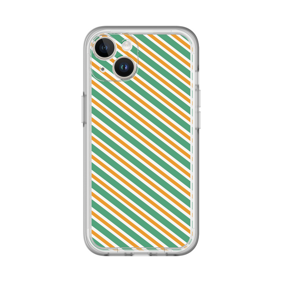 スリムプロテクションプレミアムケース［ Small Stripe - Green × Orange ］