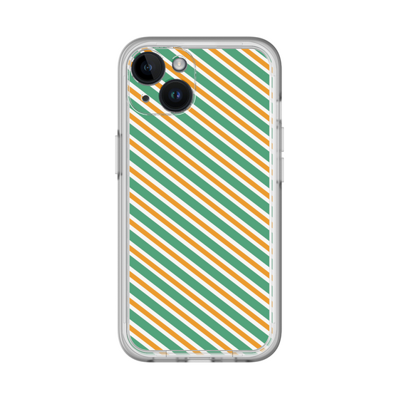 スリムプロテクションプレミアムケース［ Small Stripe - Green × Orange ］