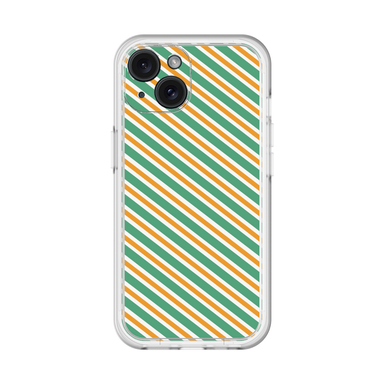 スリムプロテクションプレミアムケース［ Small Stripe - Green × Orange ］