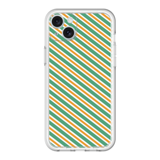 スリムプロテクションプレミアムケース［ Small Stripe - Green × Orange ］