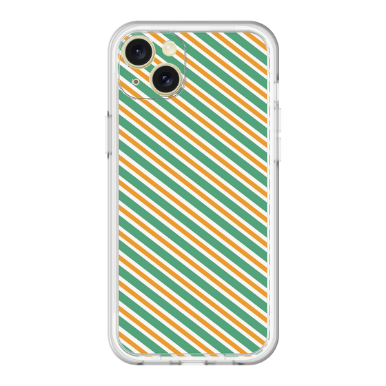 スリムプロテクションプレミアムケース［ Small Stripe - Green × Orange ］