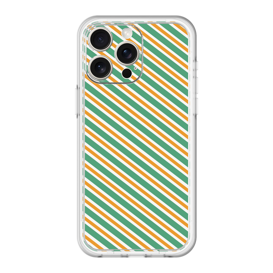スリムプロテクションプレミアムケース［ Small Stripe - Green × Orange ］
