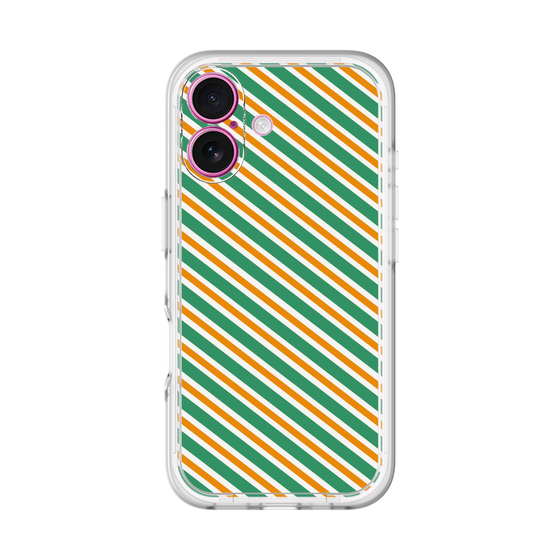 スリムプロテクションプレミアムケース［ Small Stripe - Green × Orange ］