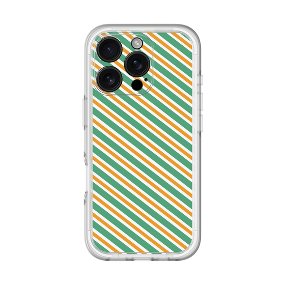 スリムプロテクションプレミアムケース［ Small Stripe - Green × Orange ］