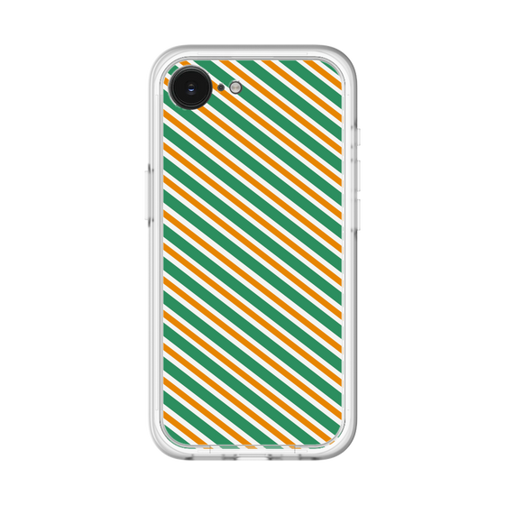 スリムプロテクションプレミアムケース［ Small Stripe - Green × Orange ］