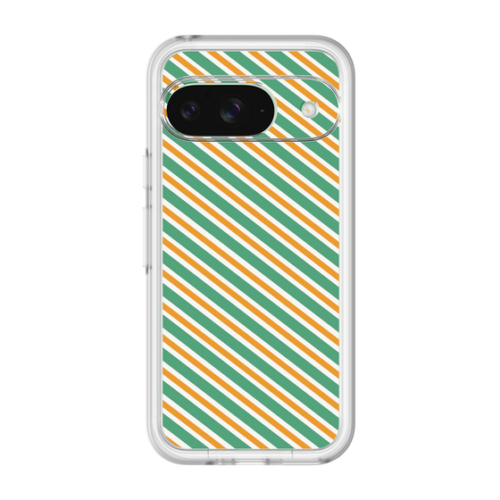 スリムプロテクションプレミアムケース［ Small Stripe - Green × Orange ］