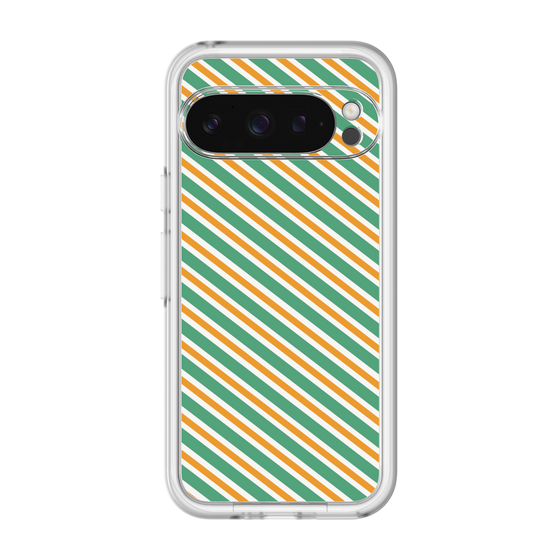 スリムプロテクションプレミアムケース［ Small Stripe - Green × Orange ］