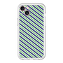 スリムプロテクションプレミアムケース［ Small Stripe - Navy × Green ］