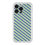 スリムプロテクションプレミアムケース［ Small Stripe - Navy × Green ］