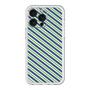 スリムプロテクションプレミアムケース［ Small Stripe - Navy × Green ］