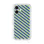 スリムプロテクションプレミアムケース［ Small Stripe - Navy × Green ］