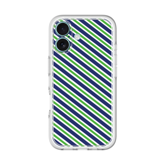 スリムプロテクションプレミアムケース［ Small Stripe - Navy × Green ］