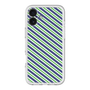 スリムプロテクションプレミアムケース［ Small Stripe - Navy × Green ］