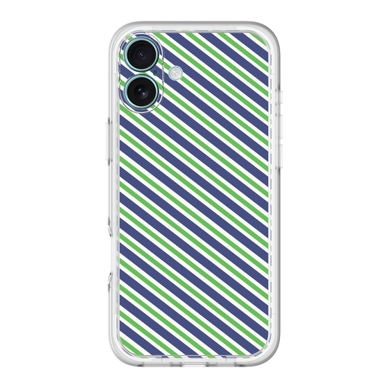 スリムプロテクションプレミアムケース［ Small Stripe - Navy × Green ］