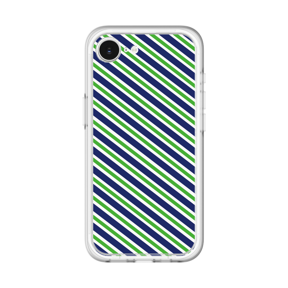 スリムプロテクションプレミアムケース［ Small Stripe - Navy × Green ］