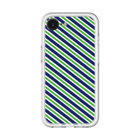 スリムプロテクションプレミアムケース［ Small Stripe - Navy × Green ］
