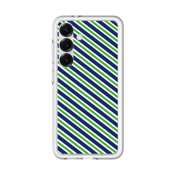 スリムプロテクションプレミアムケース［ Small Stripe - Navy × Green ］