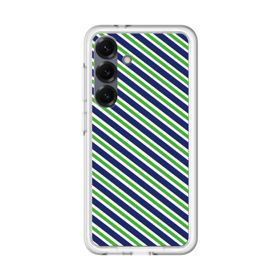 スリムプロテクションプレミアムケース［ Small Stripe - Navy × Green ］