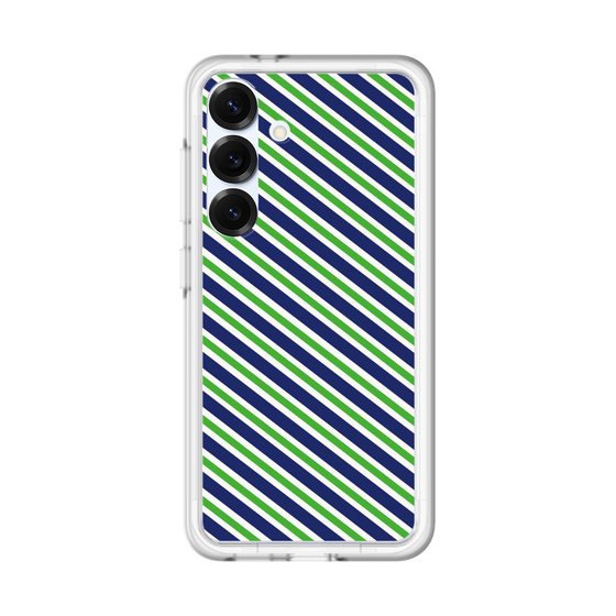 スリムプロテクションプレミアムケース［ Small Stripe - Navy × Green ］