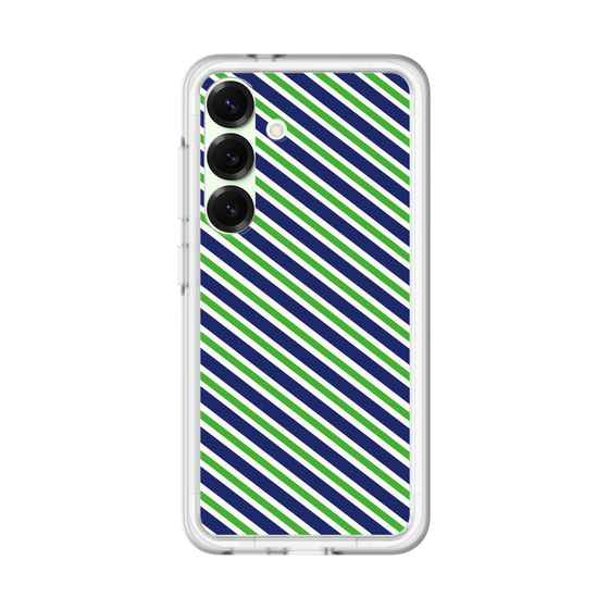 スリムプロテクションプレミアムケース［ Small Stripe - Navy × Green ］