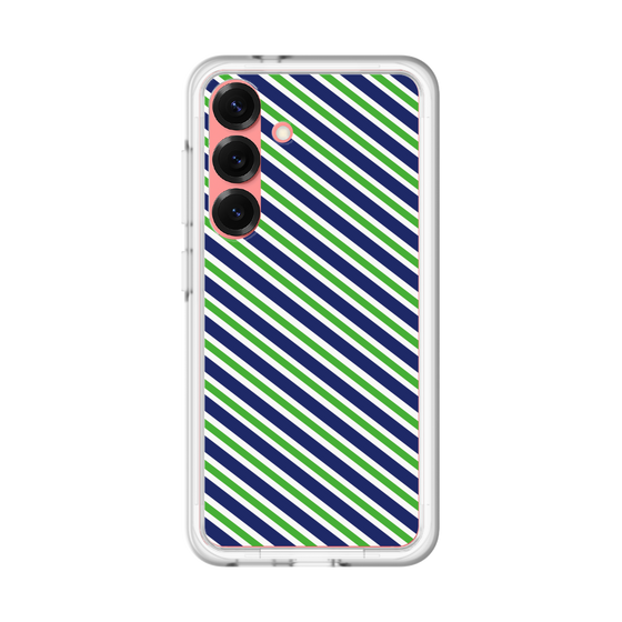 スリムプロテクションプレミアムケース［ Small Stripe - Navy × Green ］