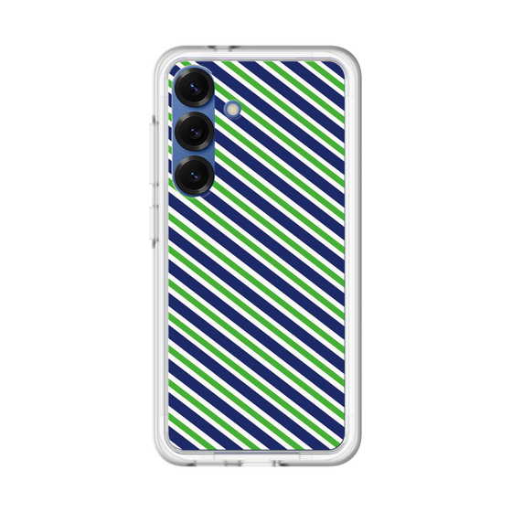 スリムプロテクションプレミアムケース［ Small Stripe - Navy × Green ］