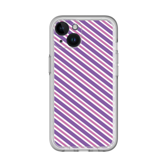 スリムプロテクションプレミアムケース［ Small Stripe - Purple × Pink ］