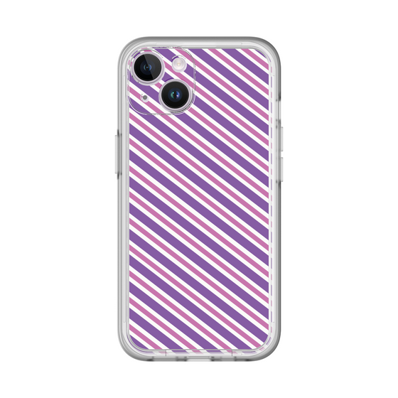 スリムプロテクションプレミアムケース［ Small Stripe - Purple × Pink ］