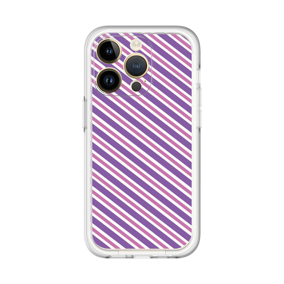 スリムプロテクションプレミアムケース［ Small Stripe - Purple × Pink ］