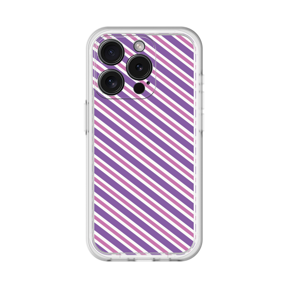 スリムプロテクションプレミアムケース［ Small Stripe - Purple × Pink ］