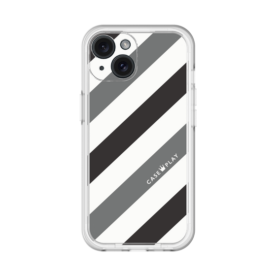 スリムプロテクションプレミアムケース［ Big Stripe - Black × Gray ］