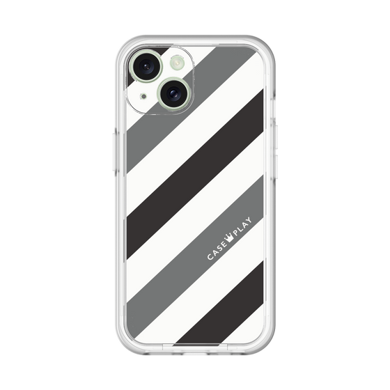 スリムプロテクションプレミアムケース［ Big Stripe - Black × Gray ］