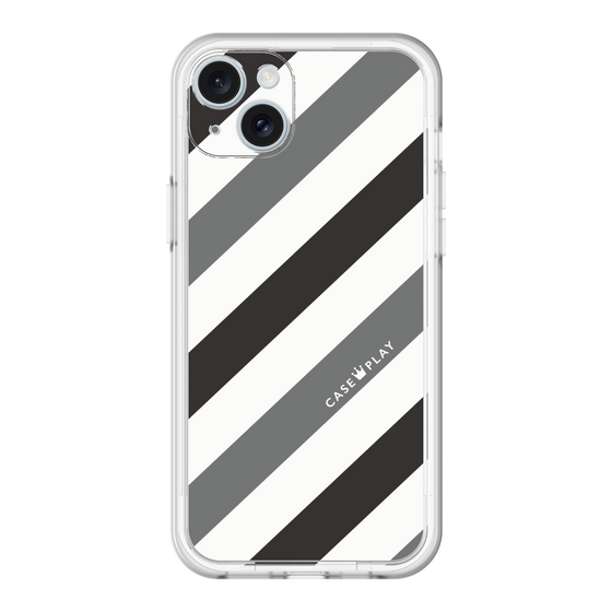 スリムプロテクションプレミアムケース［ Big Stripe - Black × Gray ］