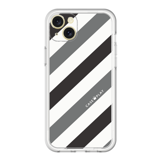 スリムプロテクションプレミアムケース［ Big Stripe - Black × Gray ］