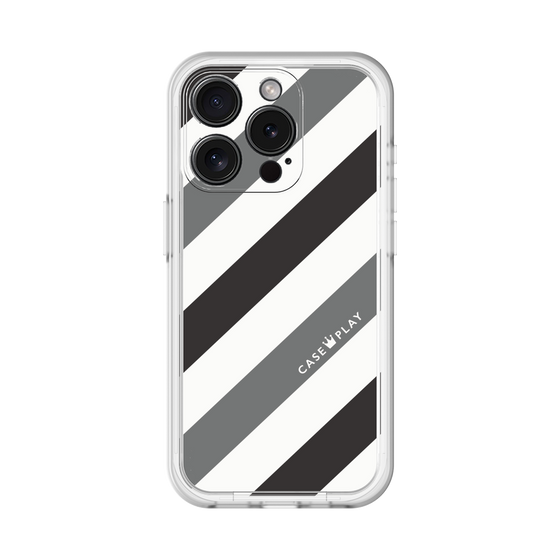 スリムプロテクションプレミアムケース［ Big Stripe - Black × Gray ］