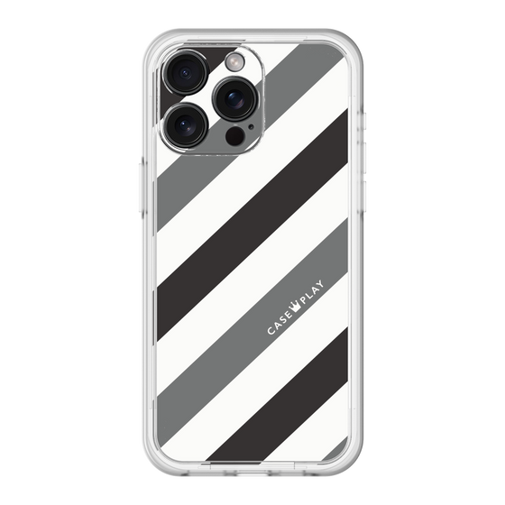 スリムプロテクションプレミアムケース［ Big Stripe - Black × Gray ］