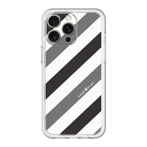 スリムプロテクションプレミアムケース［ Big Stripe - Black × Gray ］