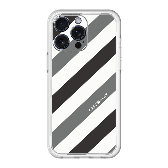 スリムプロテクションプレミアムケース［ Big Stripe - Black × Gray ］