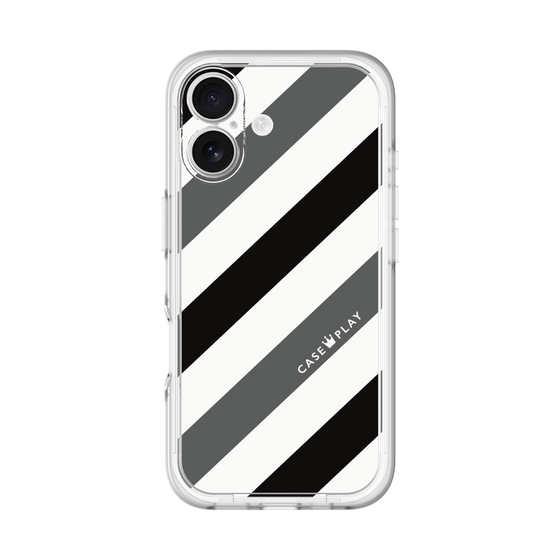 スリムプロテクションプレミアムケース［ Big Stripe - Black × Gray ］