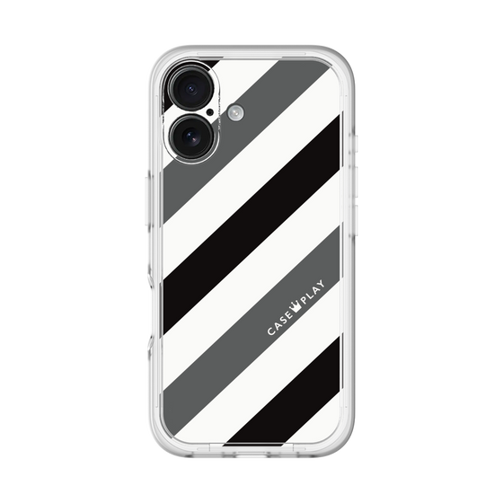 スリムプロテクションプレミアムケース［ Big Stripe - Black × Gray ］