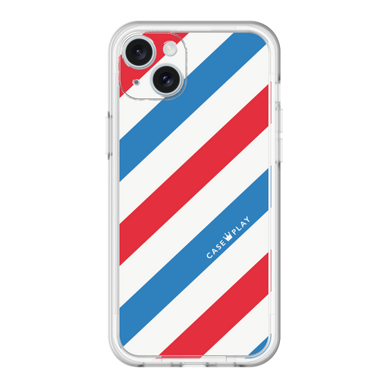 スリムプロテクションプレミアムケース［ Big Stripe - Red × Blue ］