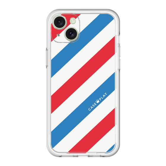スリムプロテクションプレミアムケース［ Big Stripe - Red × Blue ］
