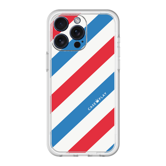スリムプロテクションプレミアムケース［ Big Stripe - Red × Blue ］