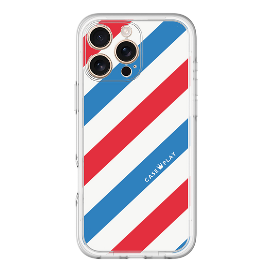 スリムプロテクションプレミアムケース［ Big Stripe - Red × Blue ］