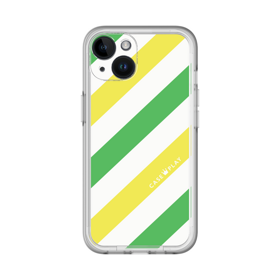 スリムプロテクションプレミアムケース［ Big Stripe - Green × Yellow ］