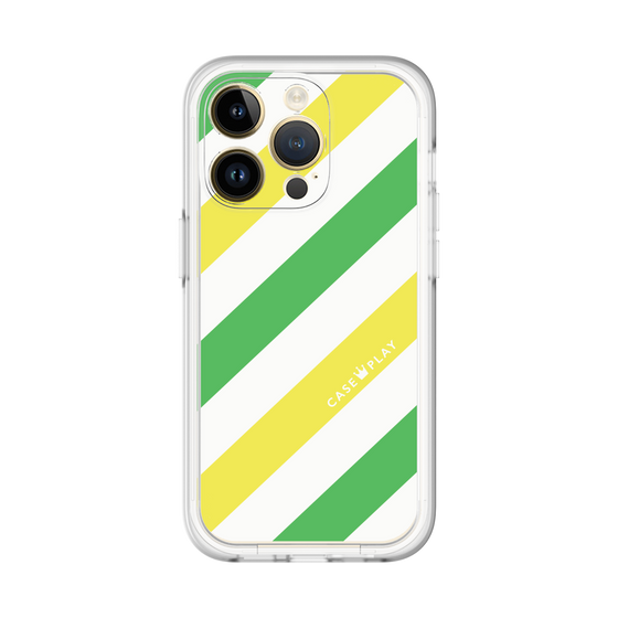 スリムプロテクションプレミアムケース［ Big Stripe - Green × Yellow ］