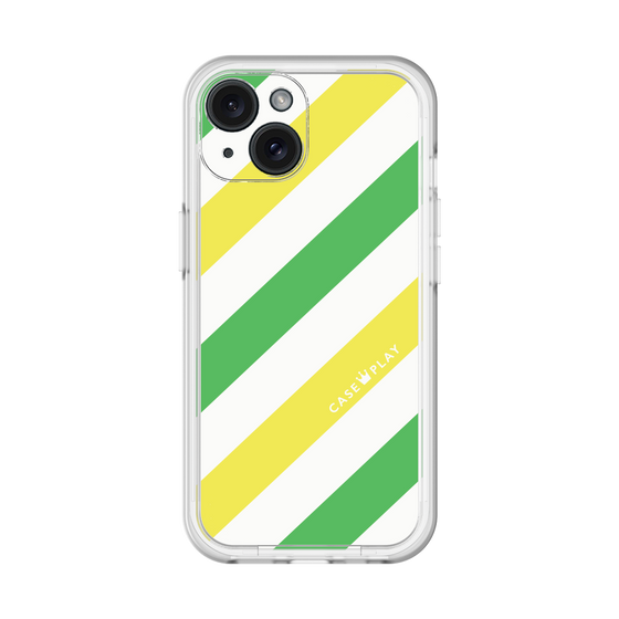 スリムプロテクションプレミアムケース［ Big Stripe - Green × Yellow ］