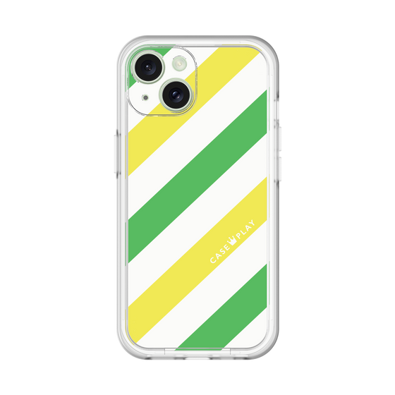 スリムプロテクションプレミアムケース［ Big Stripe - Green × Yellow ］